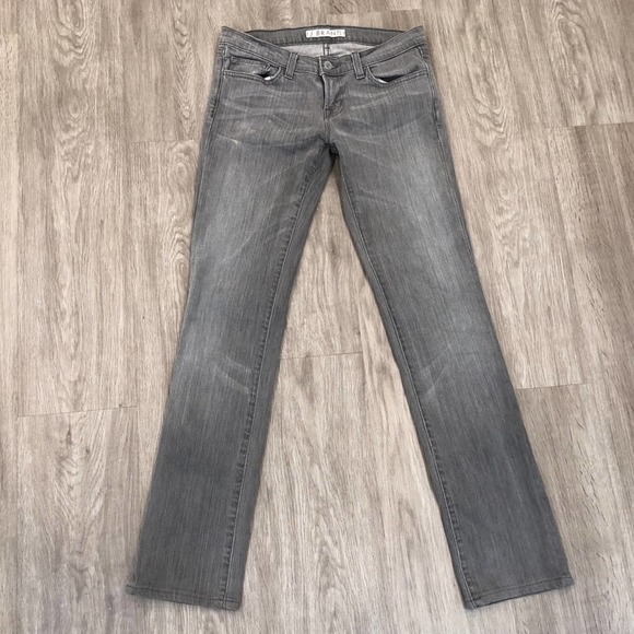J Brand Women's Gray Low Rise Cigarette Straight Leg Skinny Jeans sz 26 x 30 - Picture 2 of 3